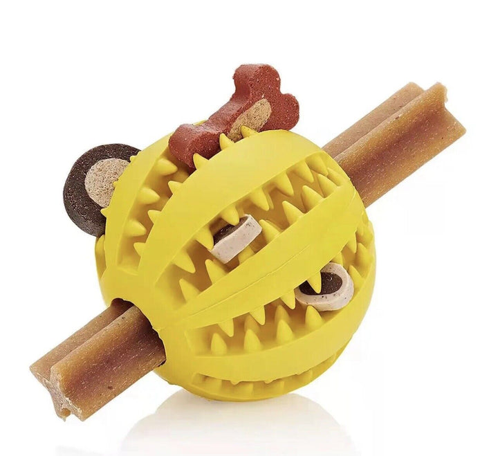 Colverro™ Tough Rubber Treat Ball for Dogs and Cats, Chew and Fetch Toy