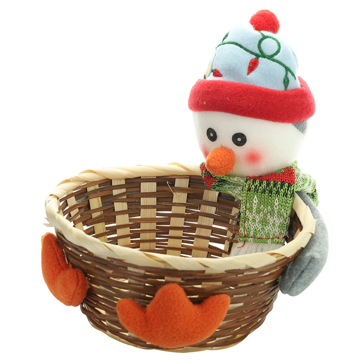 Colverro™ Woven Christmas Candy Basket with Embroidered Characters