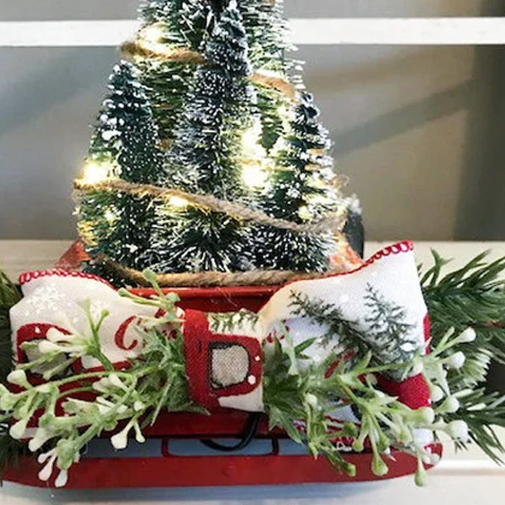 Colverro™ Red Farm Truck Christmas Decoration with Lighted Trees