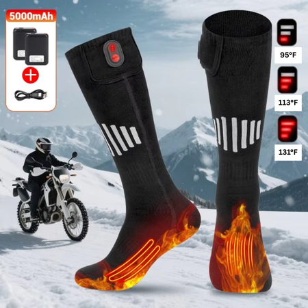 Colverro™ USB Rechargeable Heated Socks with Toe and Sole Warmth