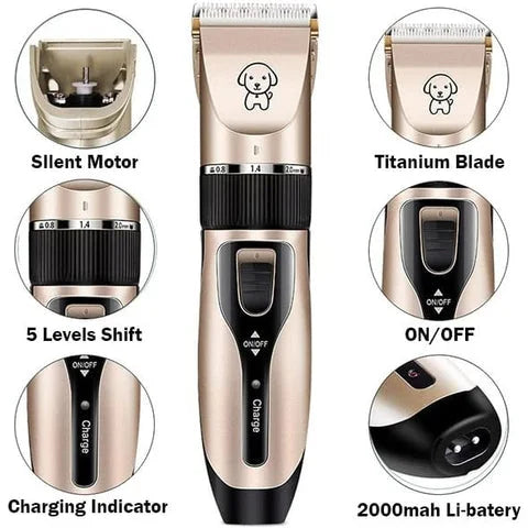 Colverro™ Low-Noise Rechargeable Dog and Cat Clippers Grooming Kit