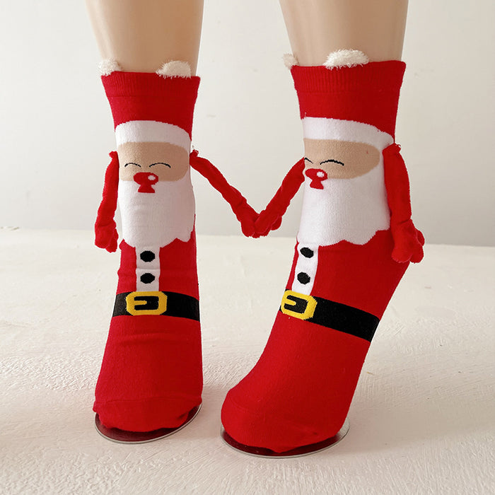 Colverro Magnetic Hand-Holding Christmas Socks for Couples