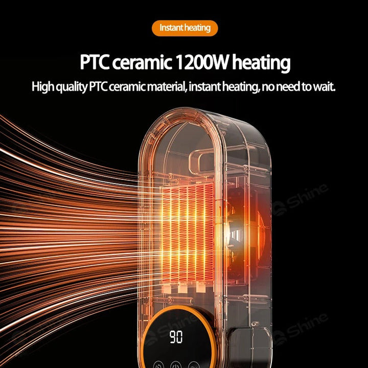 Colverro™ Mini Ceramic Space Heater with Remote, 500W/1200W