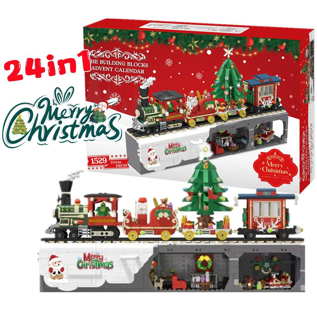 Christmas advent calendar with 24 mini brick building boxes