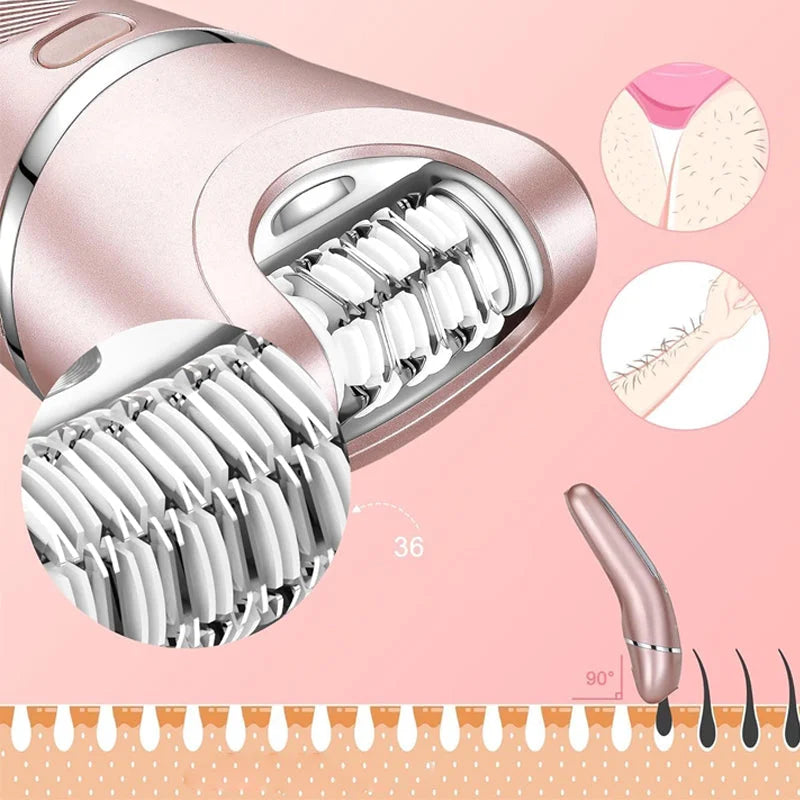 Colverro™ 3-in-1 Waterproof Electric Shaver for Women, USB Rechargeable
