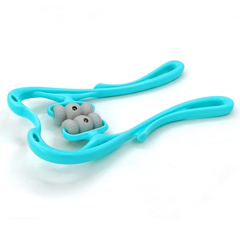 Handheld neck roller massager with handles