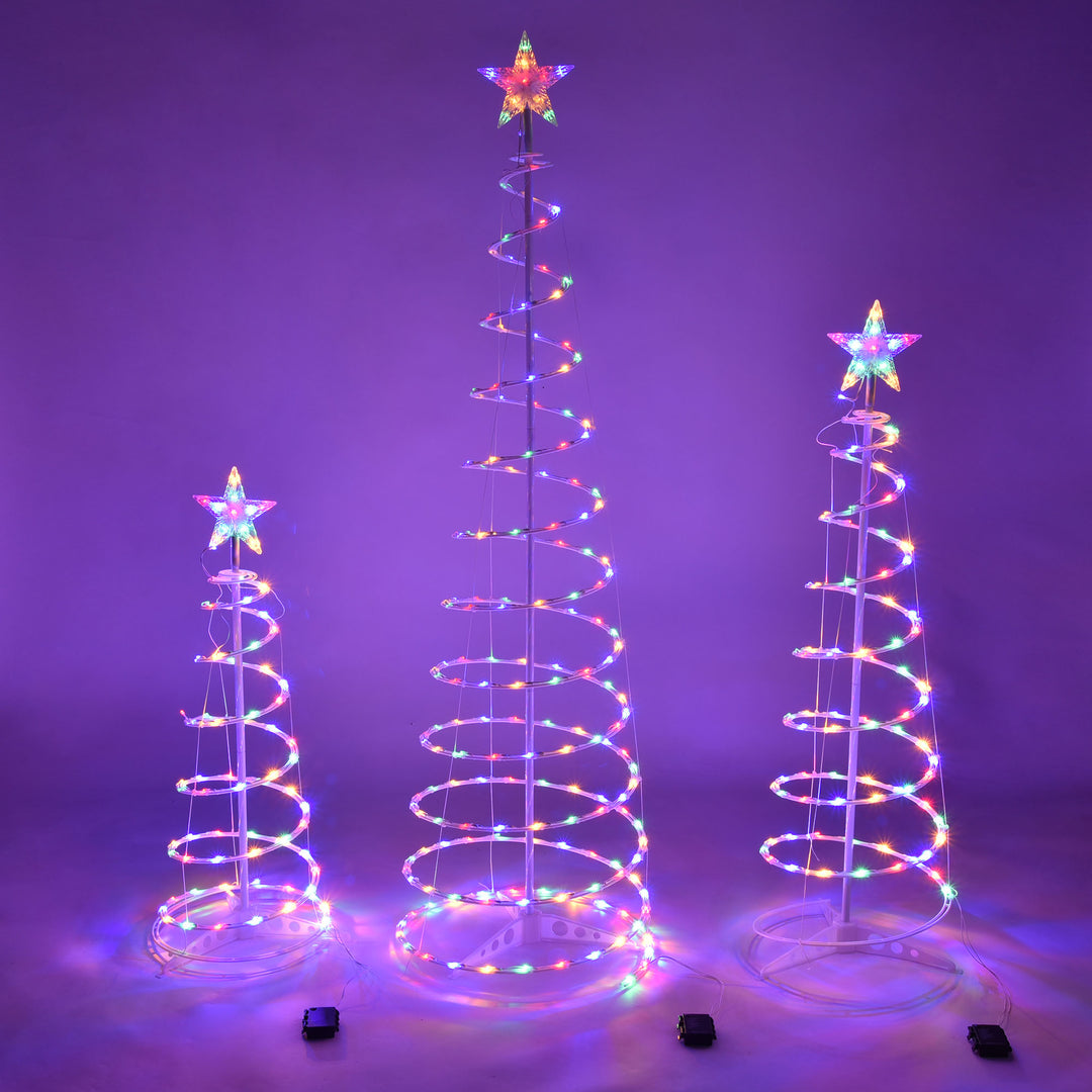 Glowing LED spiral Christmas tree with star