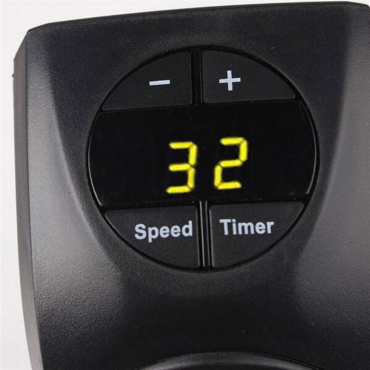 Black plug-in wall heater with digital display
