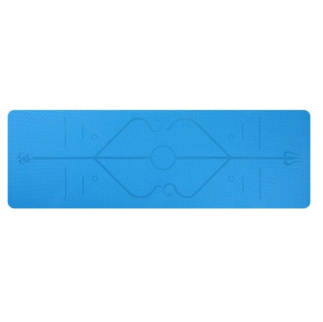 TPE yoga mat with alignment lines