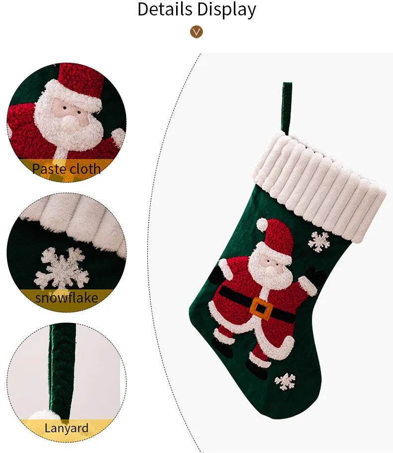 Colverro™ Gold Velvet Patch Christmas Stocking Ornament