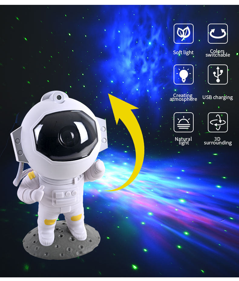 Astronaut Galaxy Star Projector Night Light with Nebula Effects