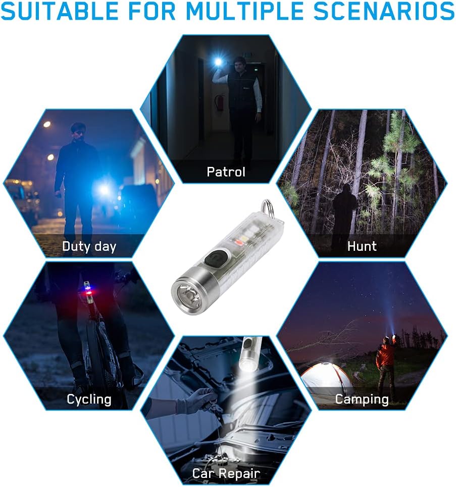 Colverro™ Rechargeable Keychain Flashlight with Magnetic Tail, 400 Lumens