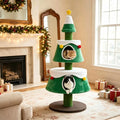 Christmas tree shaped cat tower with condos
