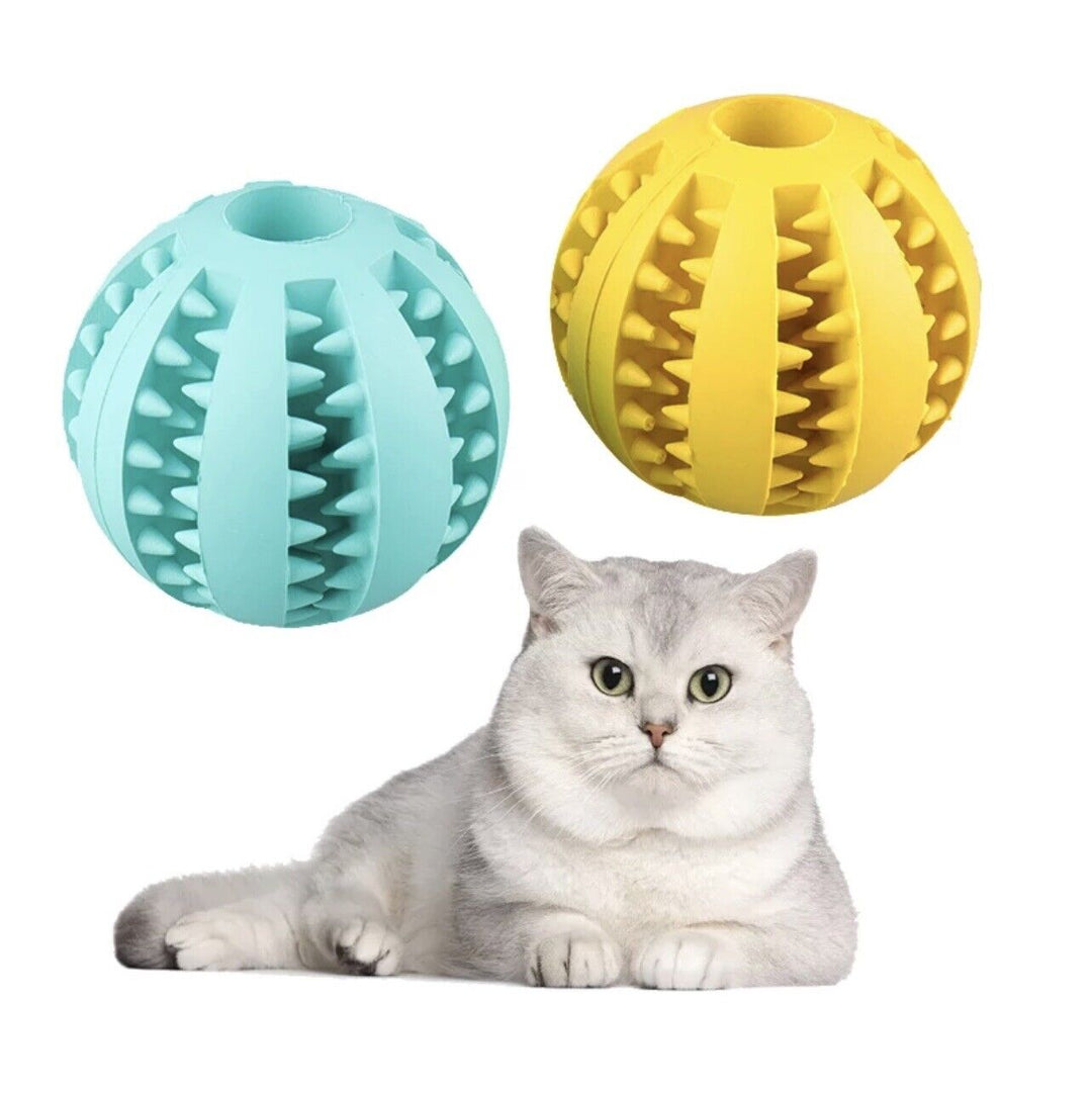 Colverro™ Tough Rubber Treat Ball for Dogs and Cats, Chew and Fetch Toy