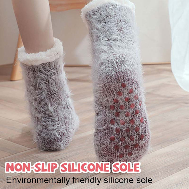 Colverro™ Sherpa-Lined Slipper Socks with Non-Slip Silicone Grippers