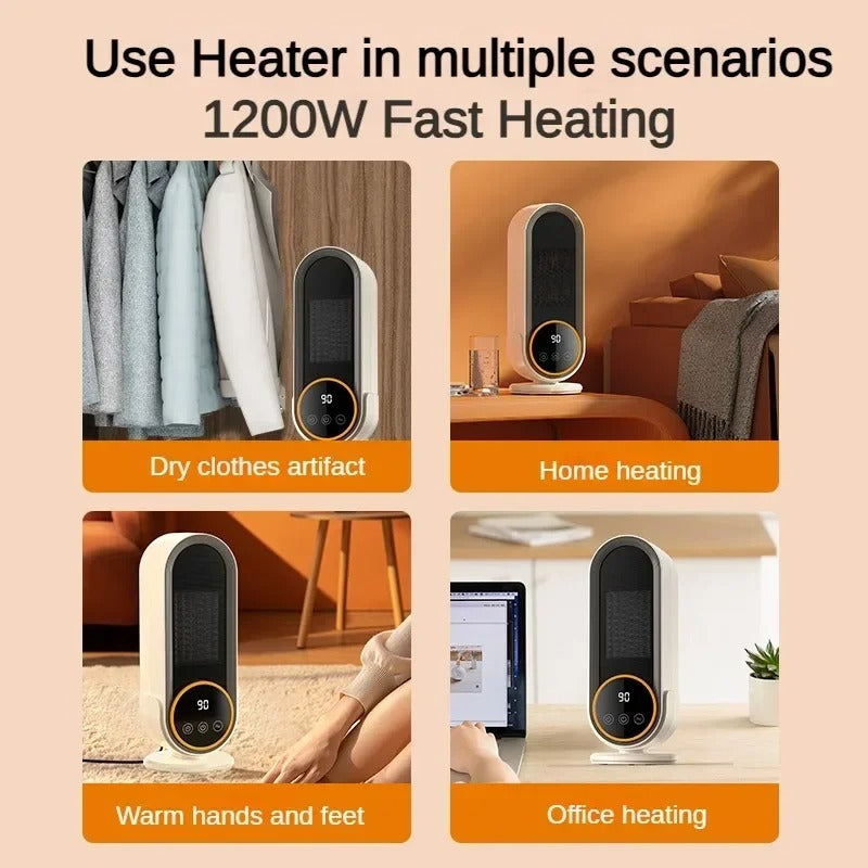 Colverro™ Mini Ceramic Space Heater with Remote, 500W/1200W