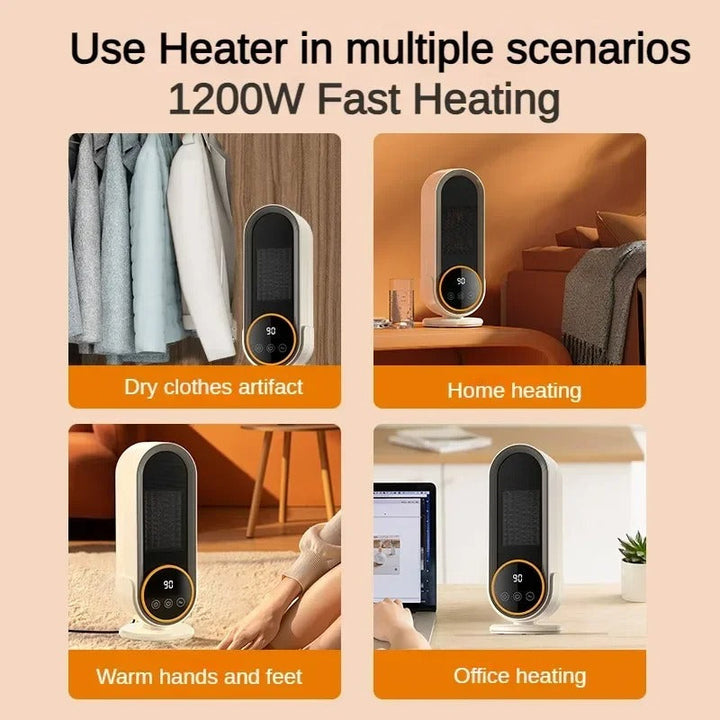Colverro™ Mini Ceramic Space Heater with Remote, 500W/1200W