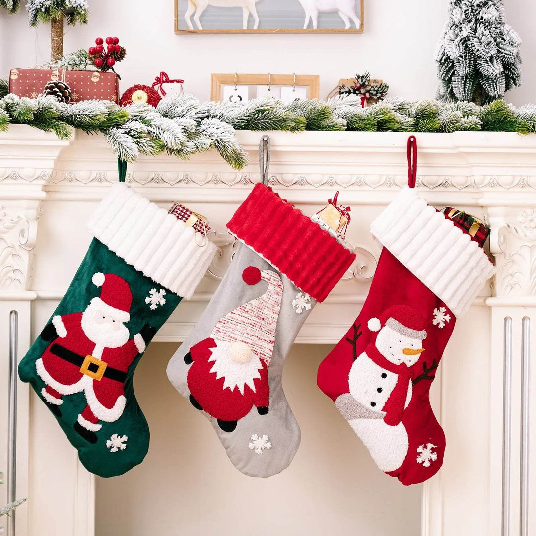Colverro™ Gold Velvet Patch Christmas Stocking Ornament