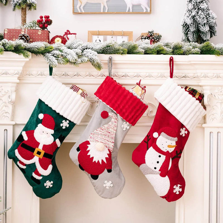 Colverro™ Gold Velvet Patch Christmas Stocking Ornament