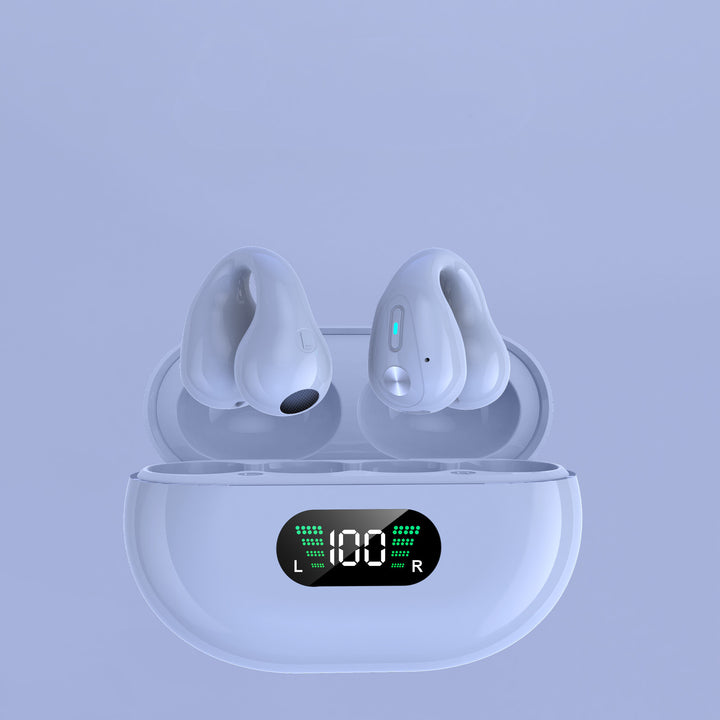 Open-ear clip-on wireless earbuds and case