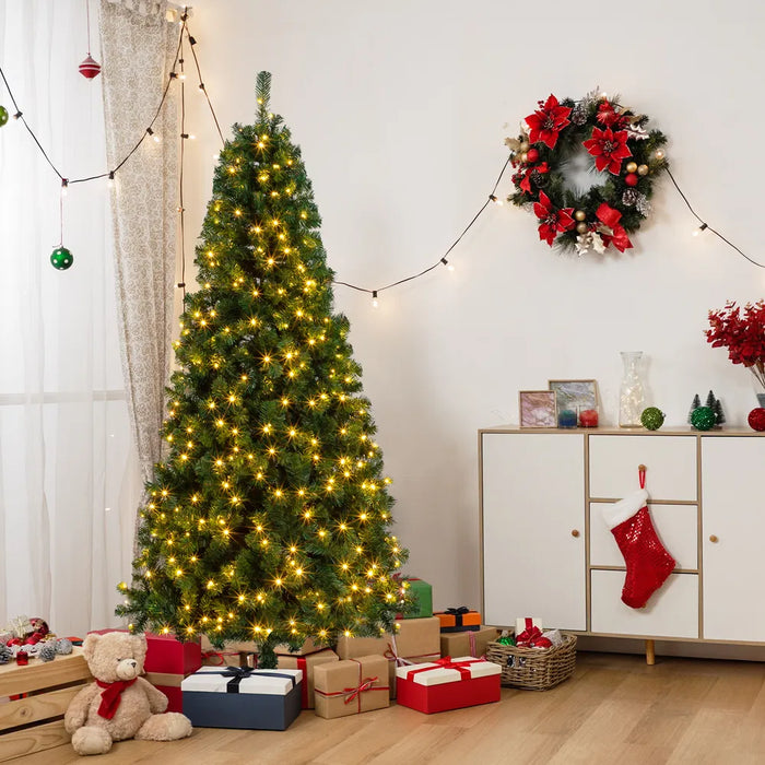 Colverro 7 ft Christmas Tree with 200 Warm LEDs and Remote
