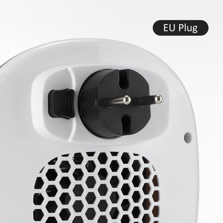 White plug-in wall outlet heater with LED display