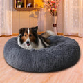 Fluffy round donut pet bed