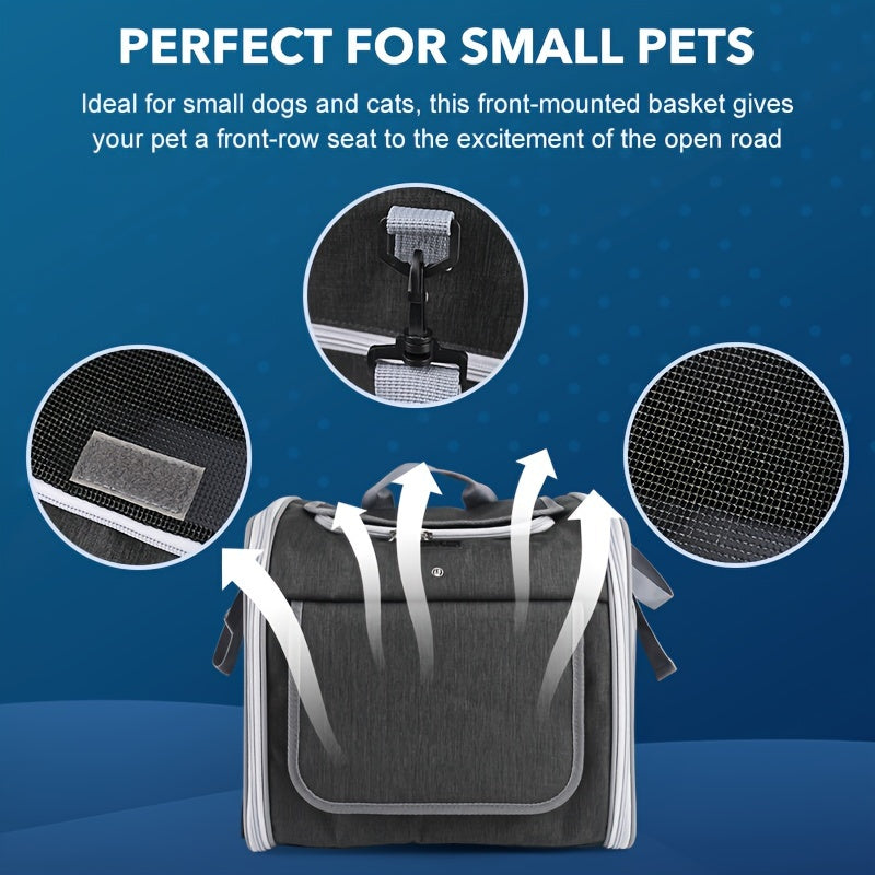 Colverro™ Expandable Front Bike Basket for Small Dogs and Cats