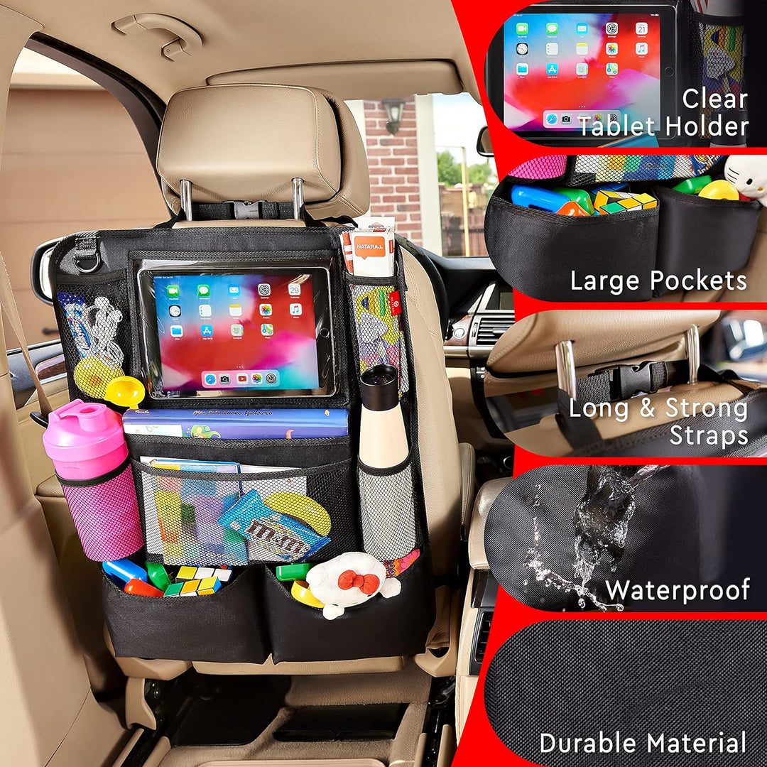 Colverro™ Car Backseat Organizer 2-Pack with Tablet Holder and 9 Pockets