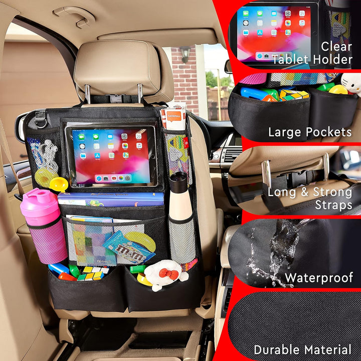 Colverro™ Car Backseat Organizer 2-Pack with Tablet Holder and 9 Pockets