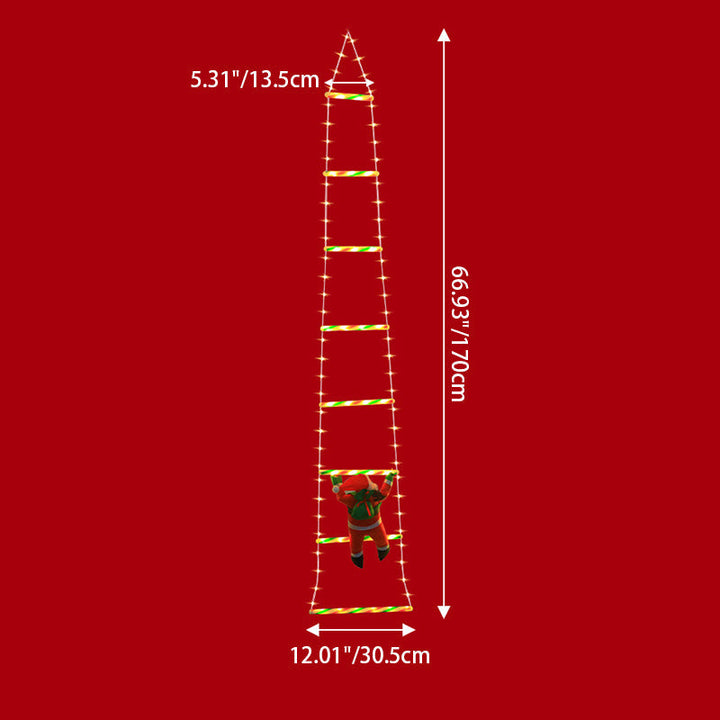 Colverro™ Climbing Santa Ladder LED Light with 8 Flashing Modes
