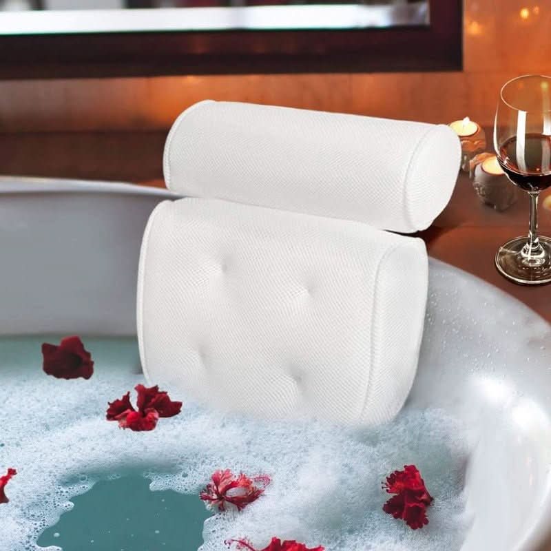 Colverro™ Ergonomic Bath Pillow with Suction Cups for Neck and Head