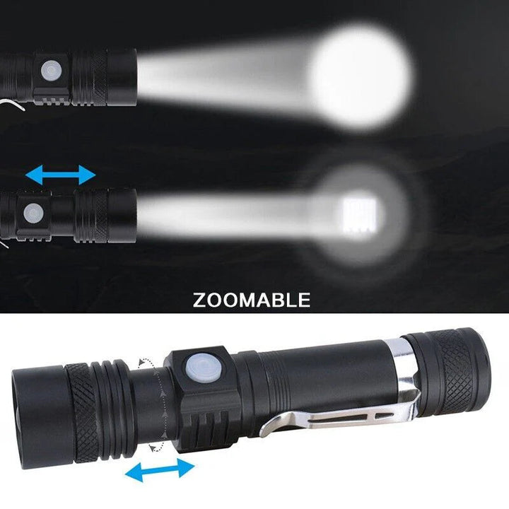 Colverro™ Super Bright Rechargeable LED Flashlight with Zoom and 4 Modes