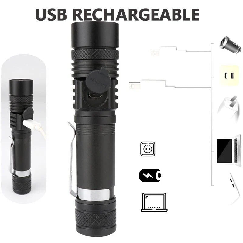 Colverro™ Super Bright Rechargeable LED Flashlight with Zoom and 4 Modes