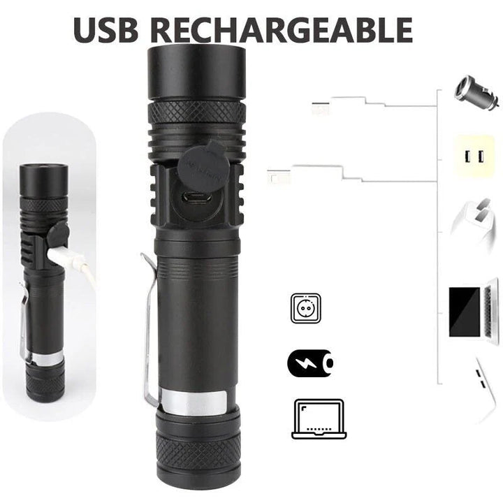 Colverro™ Super Bright Rechargeable LED Flashlight with Zoom and 4 Modes