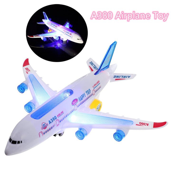 Colverro™ Electric Toy Airplane with Lights, Sounds and Bump-and-Go Action