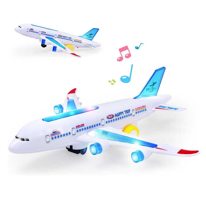 Colverro™ Electric Toy Airplane with Lights, Sounds and Bump-and-Go Action