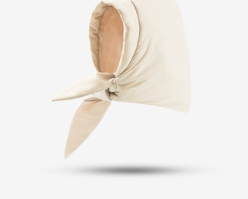Black padded trapper hat with ear flaps