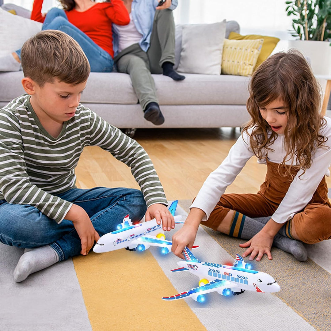 Colverro™ Electric Toy Airplane with Lights, Sounds and Bump-and-Go Action