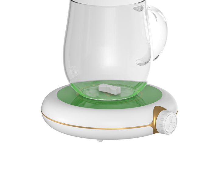 Heated cup coaster with magnetic stirrer