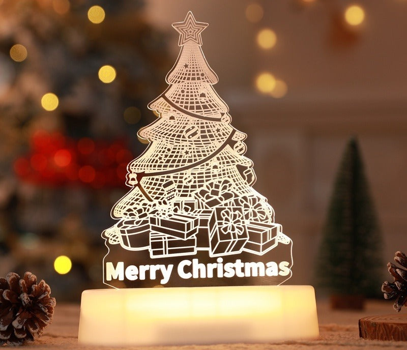 Glowing acrylic Christmas tree lamp