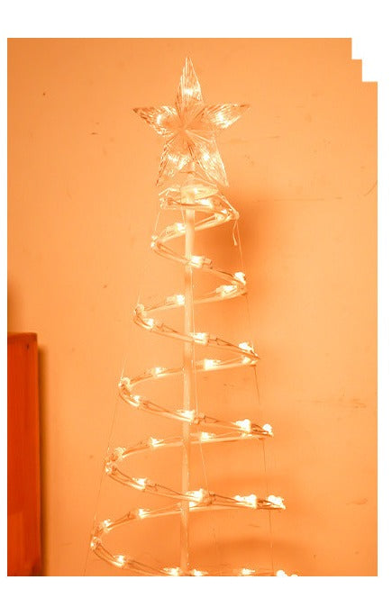 Glowing LED spiral Christmas tree with star