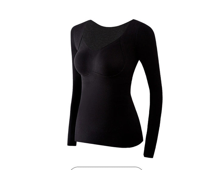 Colverro Fleece-Lined Thermal Top with Built-In Bra