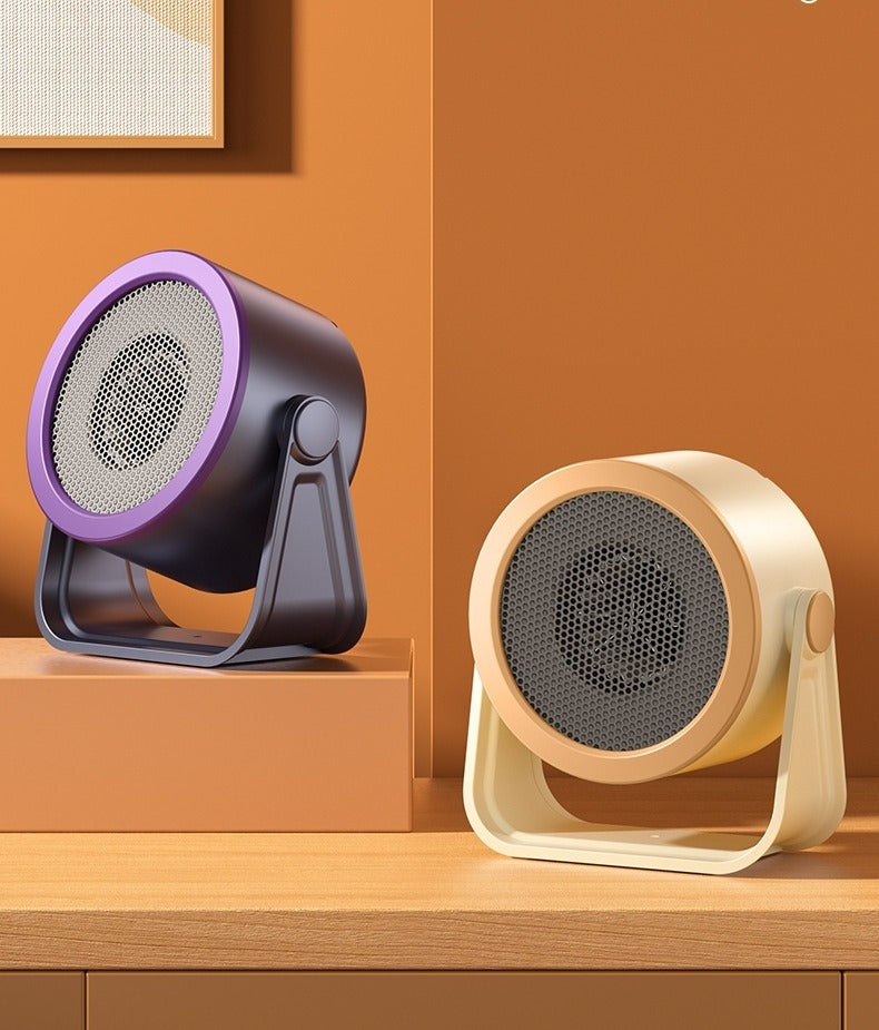 Round mini space heater on tilting stand
