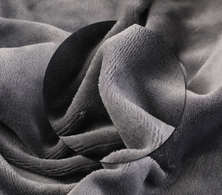 Woman wearing heated flannel shawl