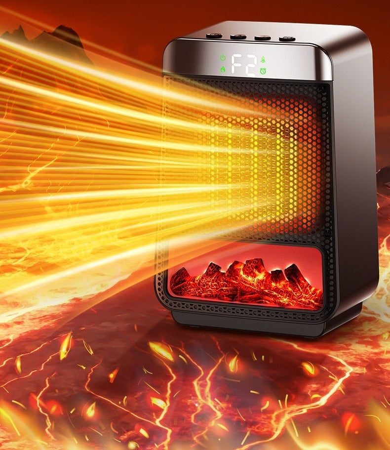 Portable heater with 3D flame effect