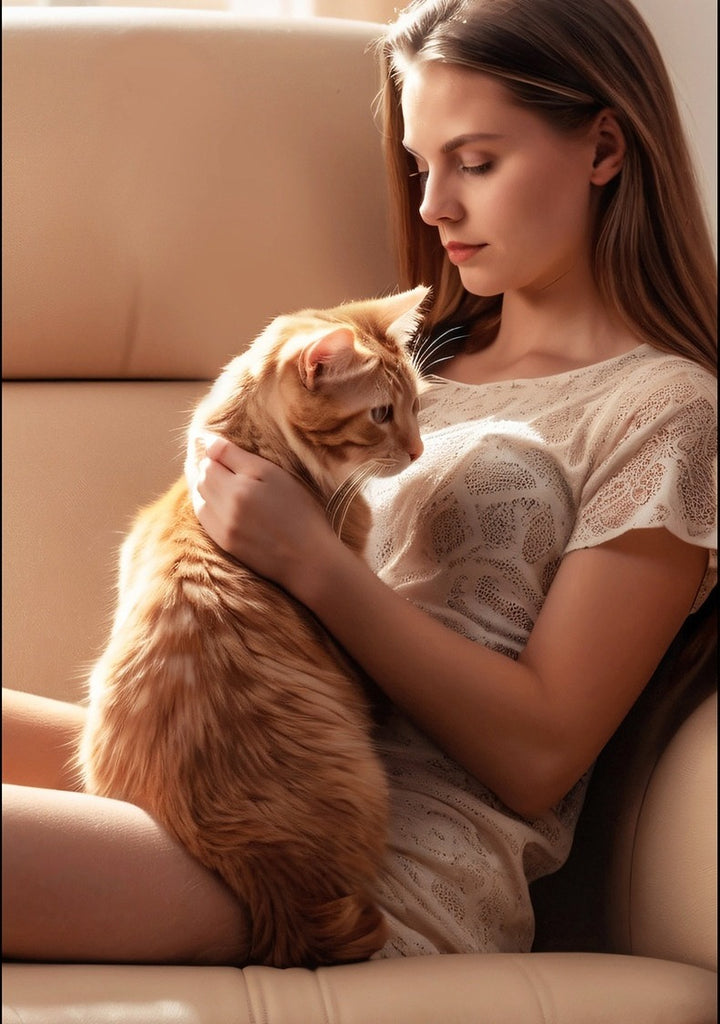 Spray grooming brush with mist for cats