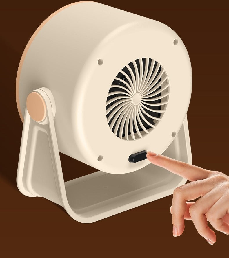Round mini space heater on tilting stand