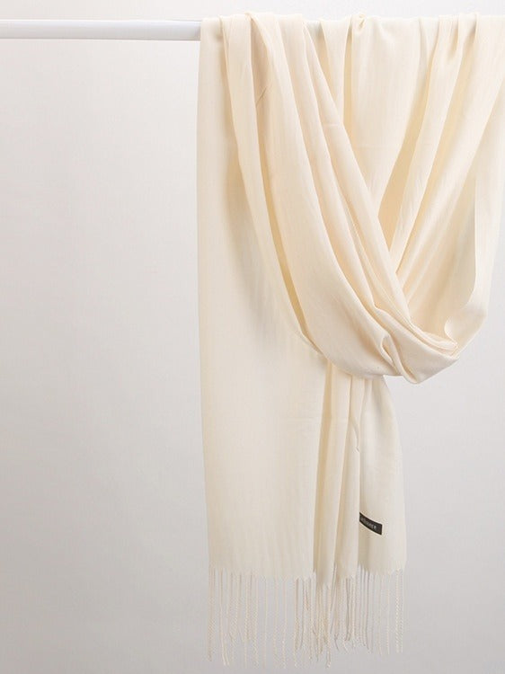 Colverro Faux Cashmere Fringe Scarf in 18 Solid Colors