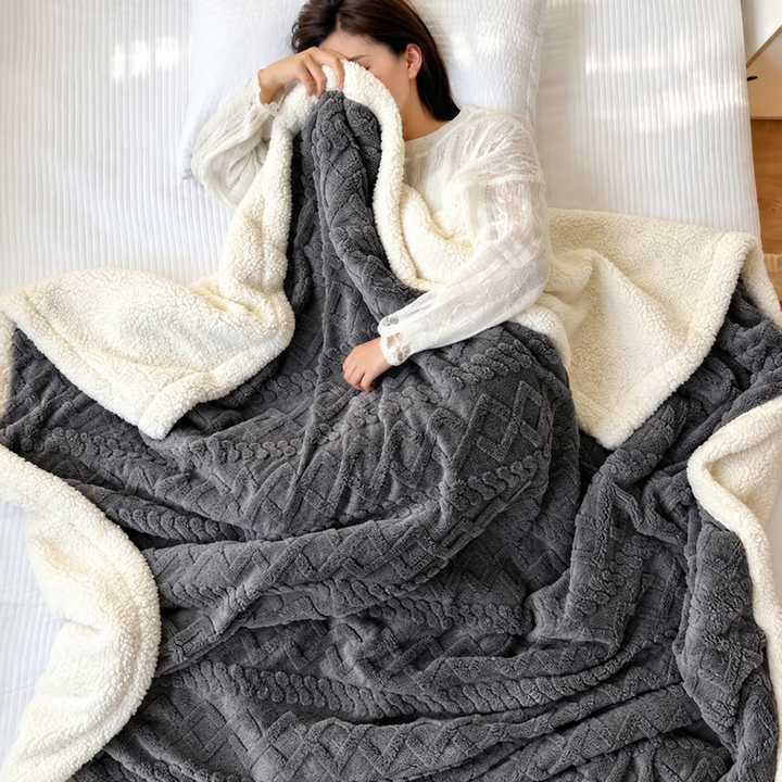 Colverro™ Reversible Sherpa Fleece Blanket, Warm Without the Bulk